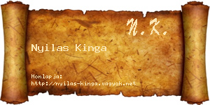 Nyilas Kinga névjegykártya